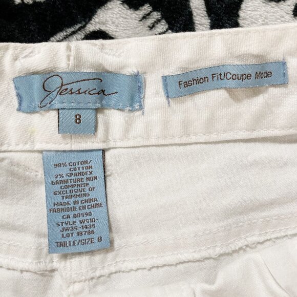 JESSICA Off-white denim walking shorts ~ SMALL MEDIUM cotton bermuda jean shorts - Picture 2 of 11